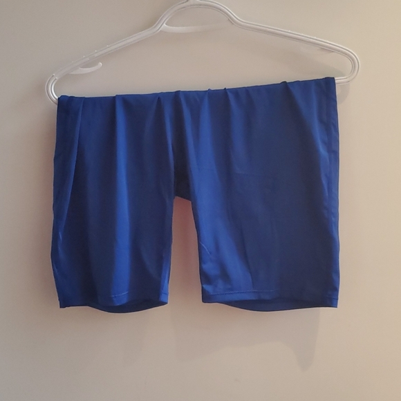 NWOT Bright Blue Athletic Bike Shorts - Picture 1 of 3